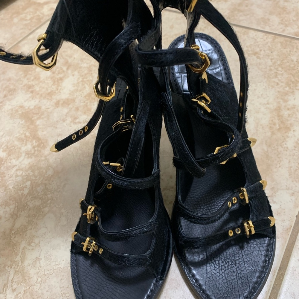 Louis Vuitton Black Heels with Gold Accents with box and bags.  Taking offers - Picture 7 of 10